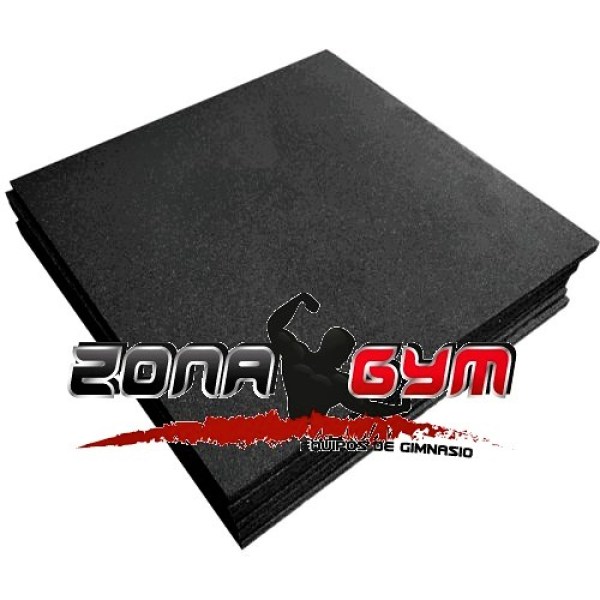 PISO DE CAUCHO  TIPO LOSETA - NEGRO